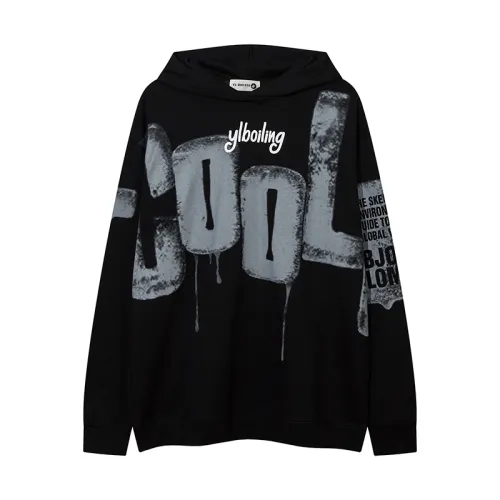 Big Letter Graffiti Print Hooded T-Shirt