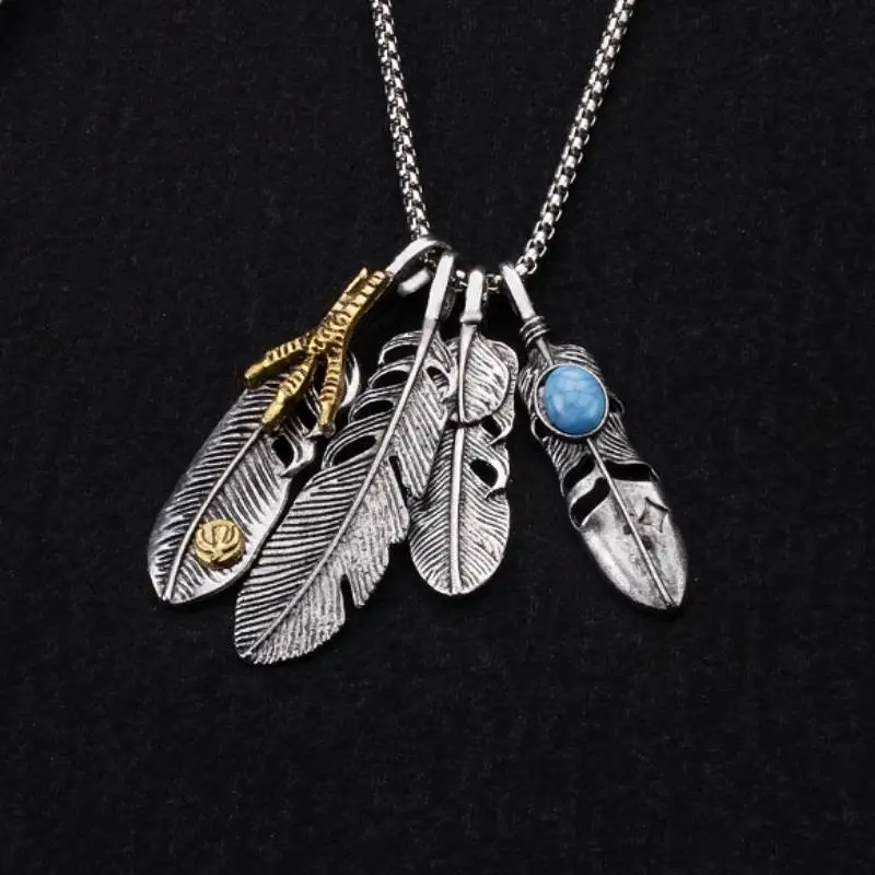 Trendy Feather Pendant Necklace-3