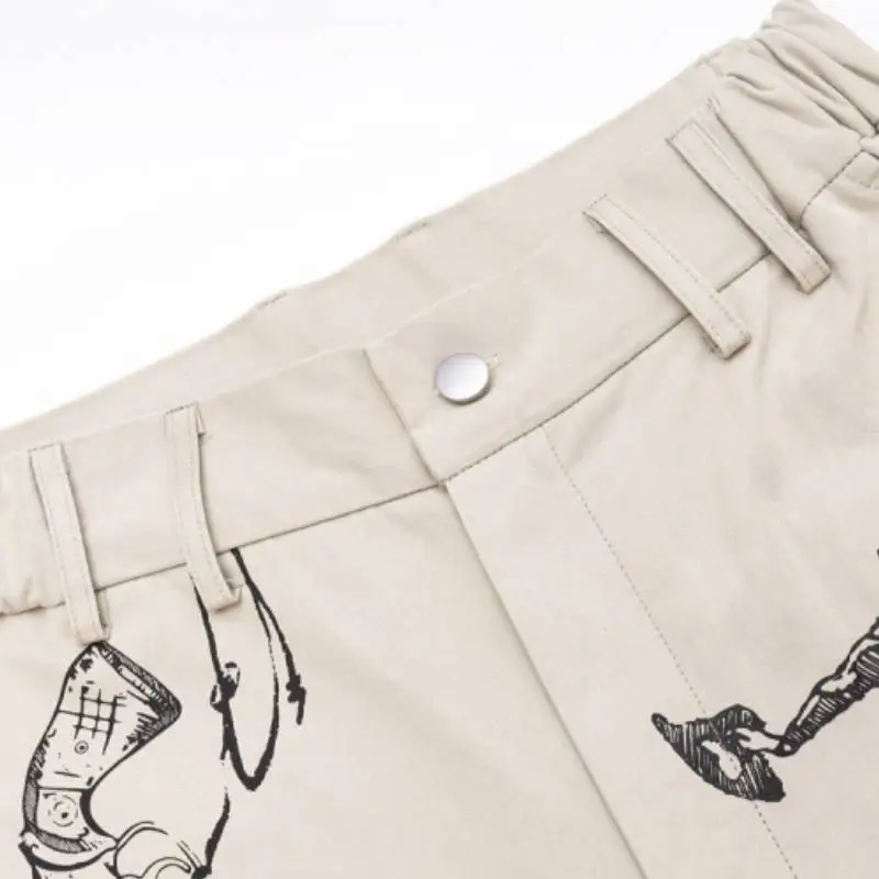 Retro Straight Hand Painted Casual Pants-4