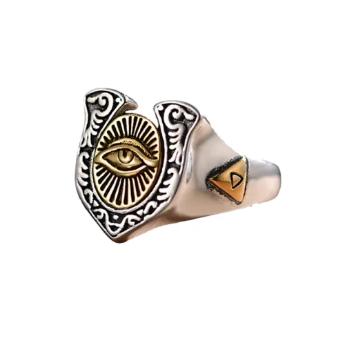 Hip Hop Thai Silver Punk God's Eye Ring