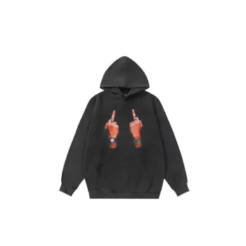 Finger Print Loose Fashionable Hoodie