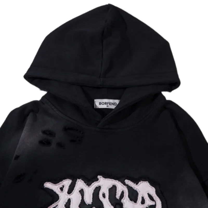 Trendy Brand Retro Street Long Sleeve Hooded Sweatshirt-4