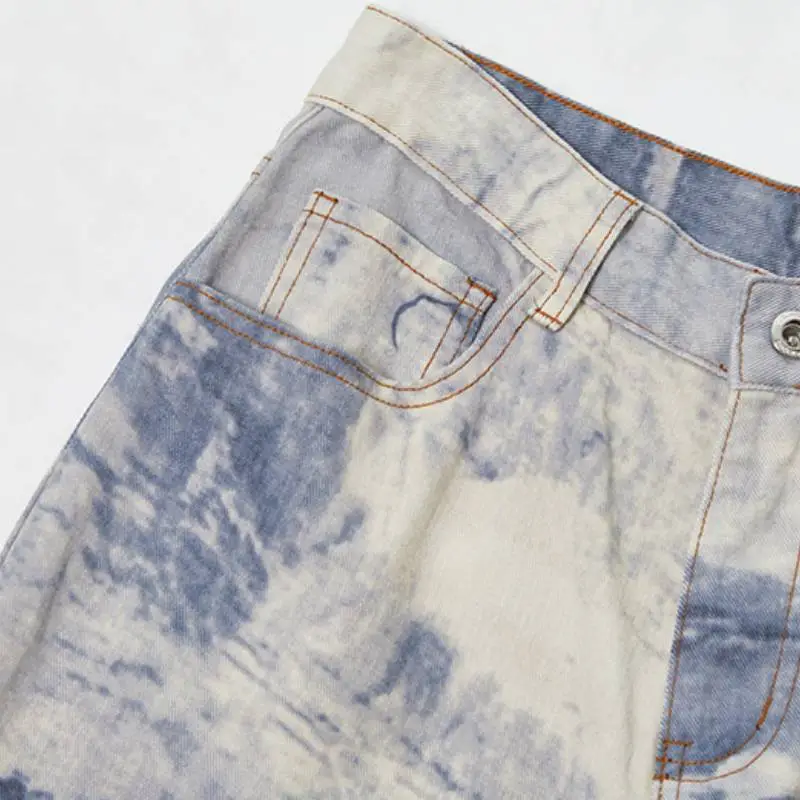 Retro Distressed Tie Dyed Jeans-6