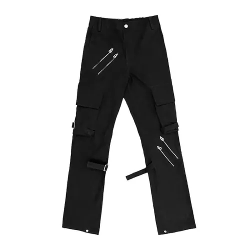 Dark Trendy Zippered Trousers