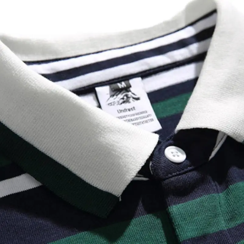 Retro Original Loose Patchwork Striped POLO Shirt-4