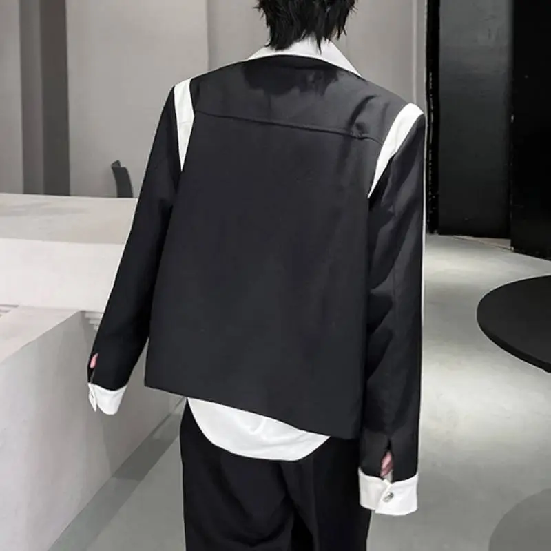 Black and White Stitching Contrast Color Jacket-3