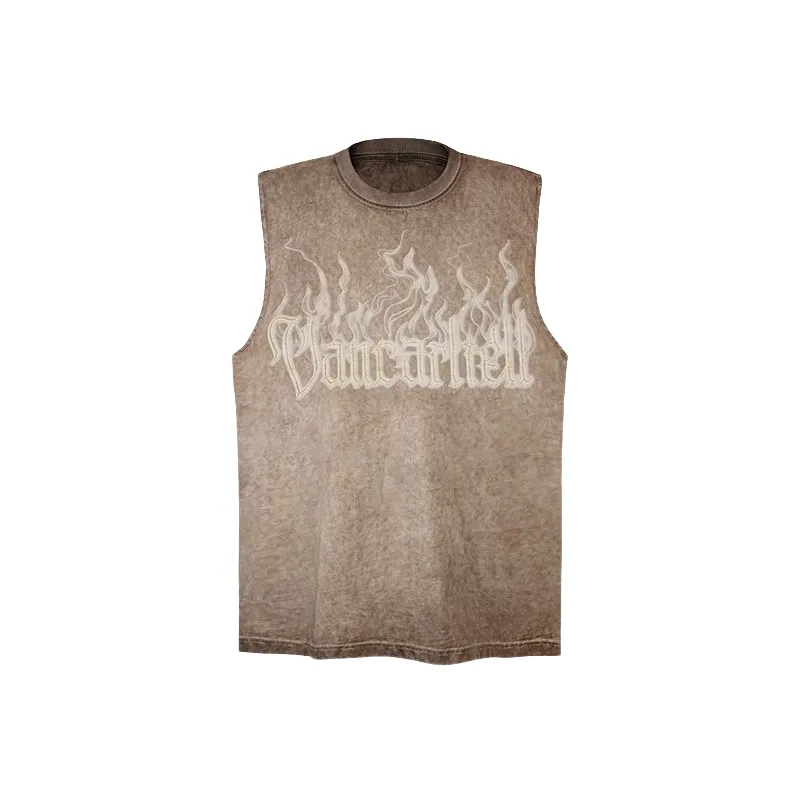 Retro Flame Letter Vest-4