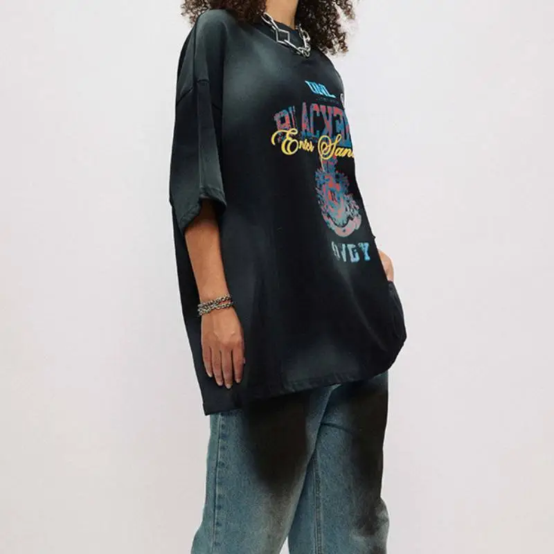 Trendy Retro Hand Painted Street T Shirt-7