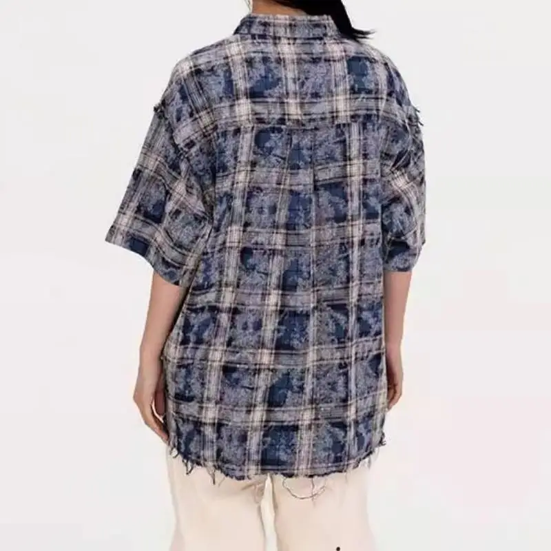 Washed Nostalgic Tassel Design Shirt-3