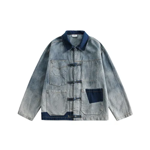 Retro Stitching Washed Denim Jacket