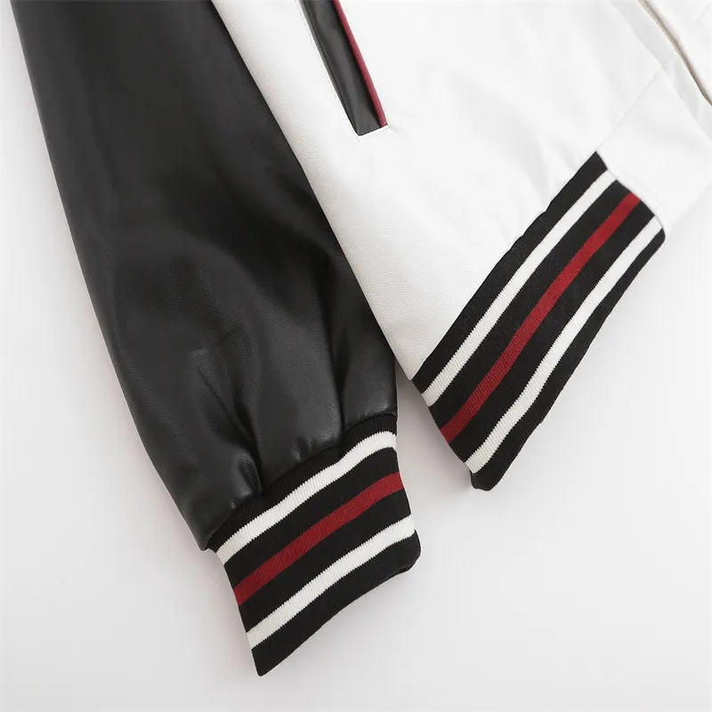 Retro Loose Design Sense Color matching Casual Long sleeve Jacket-5