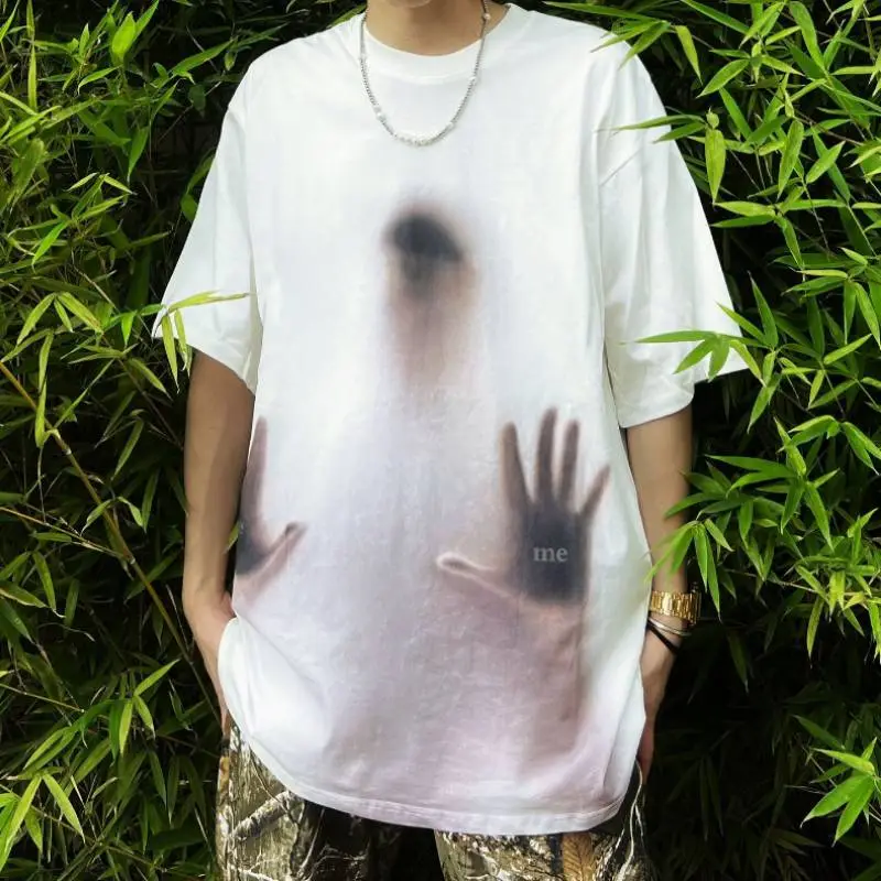 New Fashion Brand Fuzzy Figure Short sleeved T shirt Swag OOTD-3