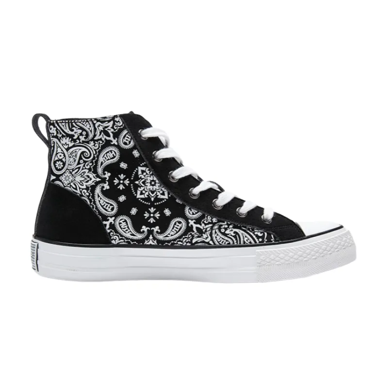 Cashew Flower Printed High top Shoes-1