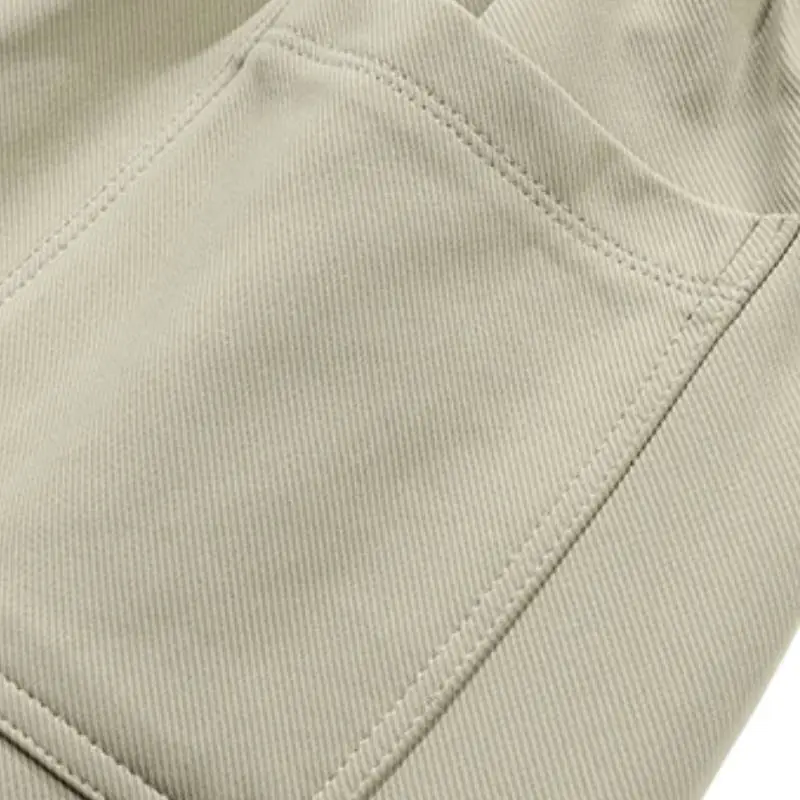 Stitching Design Twill Straight Pants-4