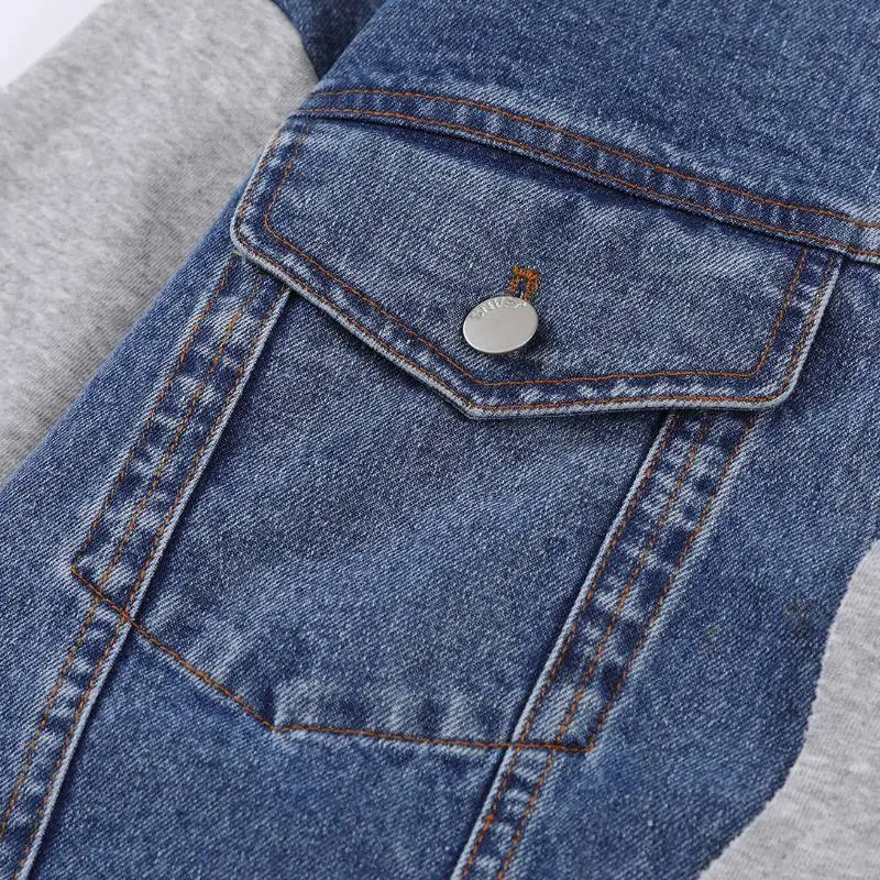 Denim Stitching Sweatshirt-6