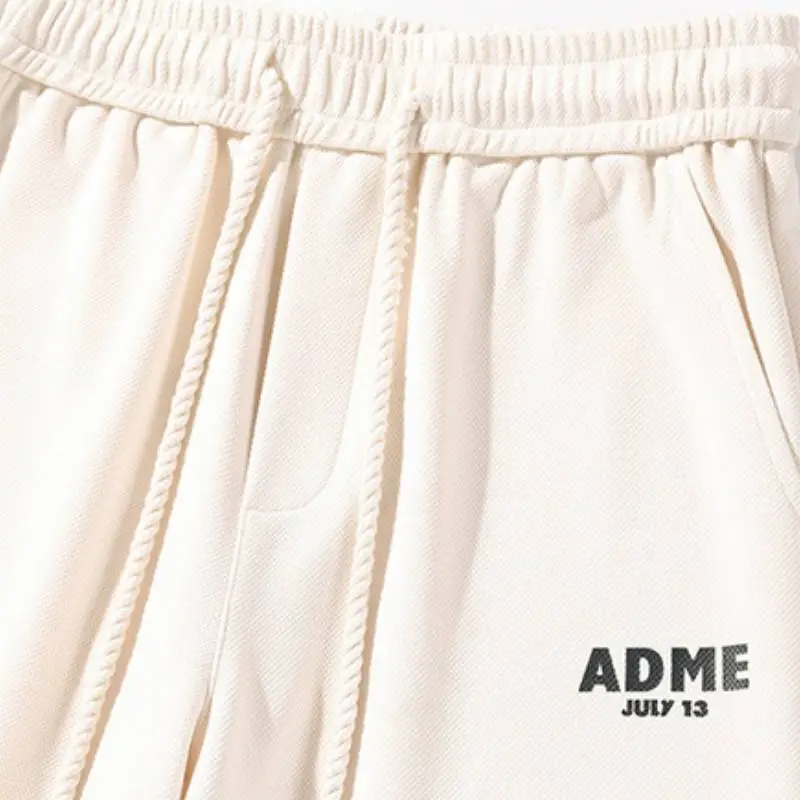 White Bottom Large Size Graffiti Sweatpants-4
