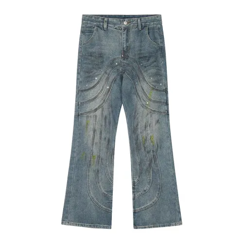 Straight Design Stitching Jeans