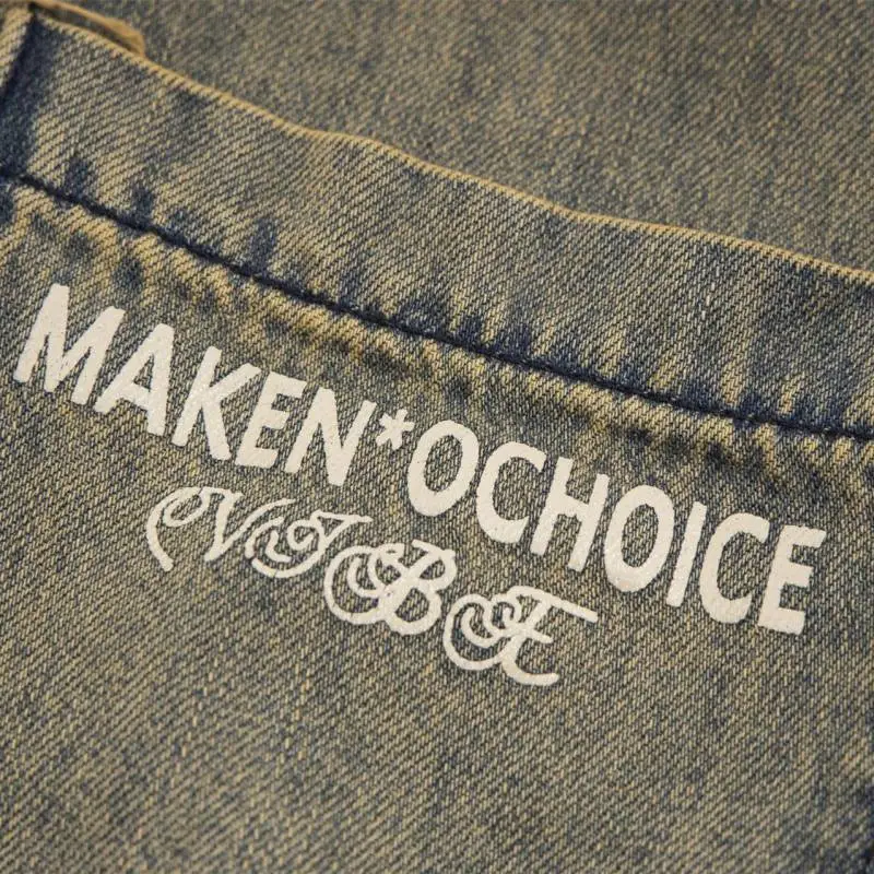 Washed Street Denim Shorts-4