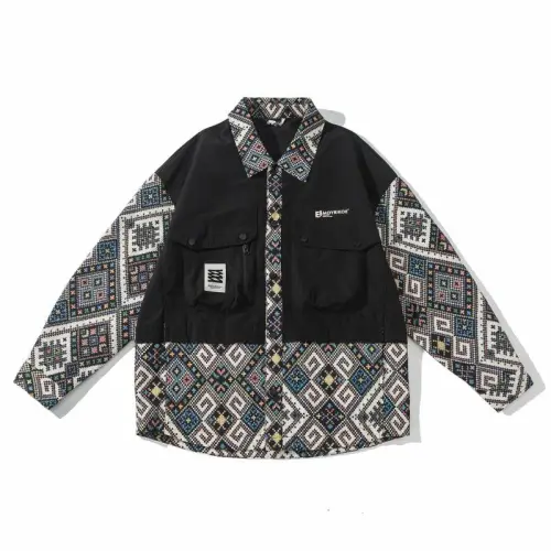 Ethnic Style Printed Stitching Jacket