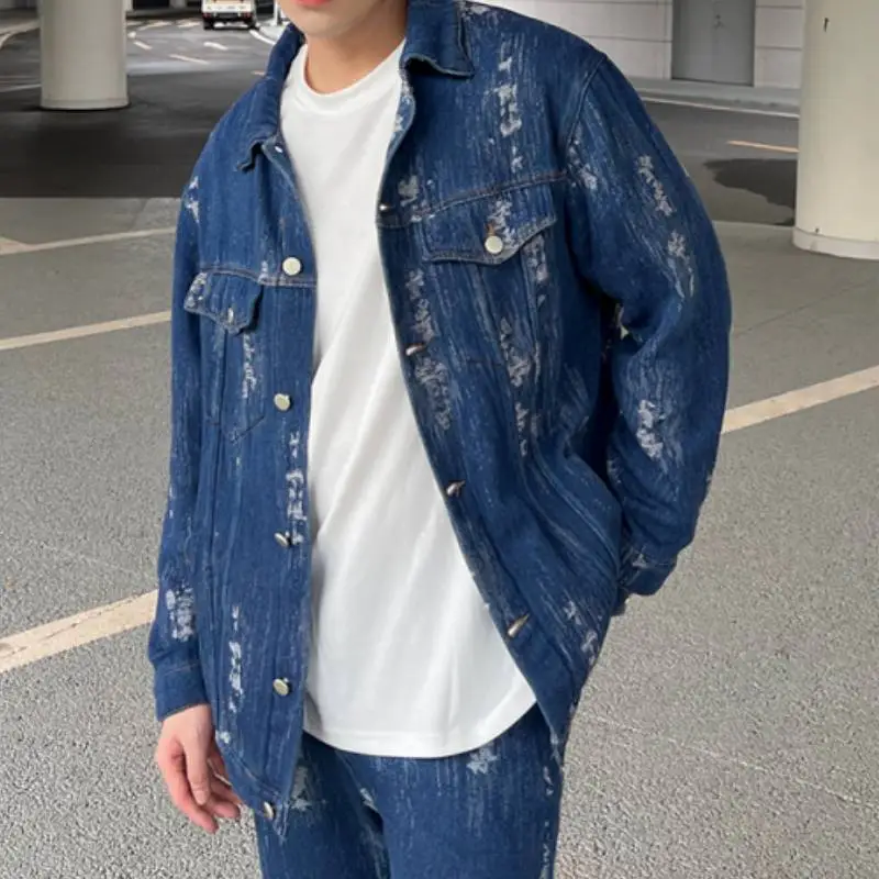 HELIPORT Tassel vintage distressed denim jacket-3
