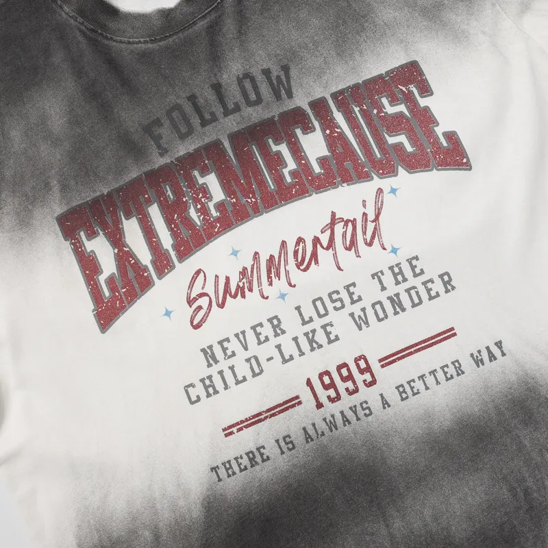 Retro Loose Cotton Blended Fabric T-Shirt-4