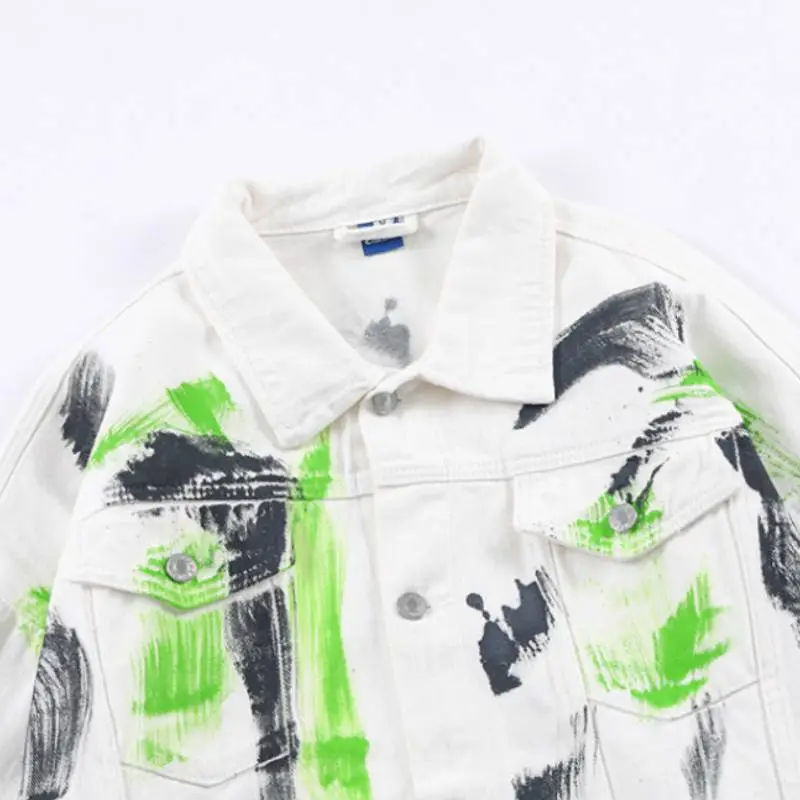 Casual Loose Multi Pocket Tie Dye Splash Ink Jacket-4