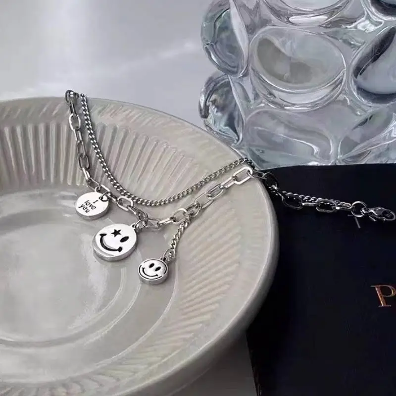 Double Layer Smiley Face Bracelet-3