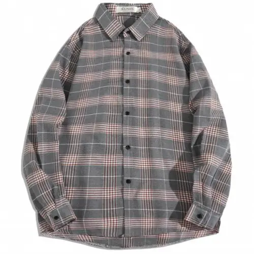 Loose Plaid Long Sleeve Shirt