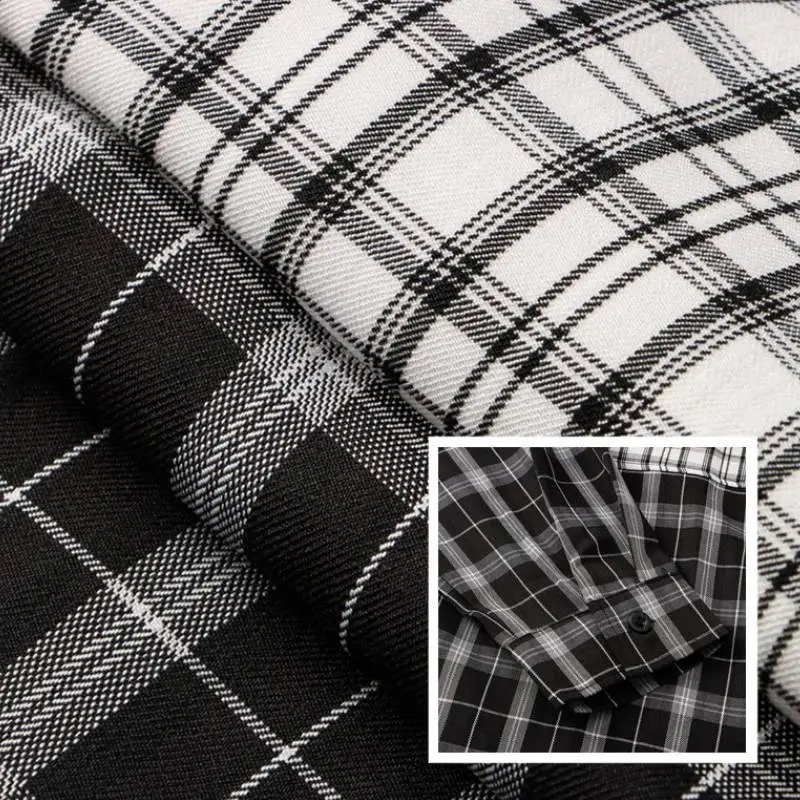 Plaid Stitching Printed Long Sleeve Shirt-3