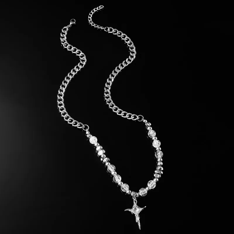 Titanium Steel Star Pendant Necklace-1