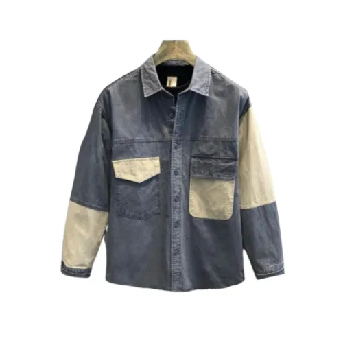 Vintage Stitching Workwear Long Sleeve Shirt