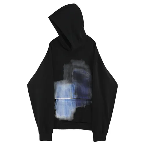 Vintage Graffiti Art Black Hooded Sweatshirt