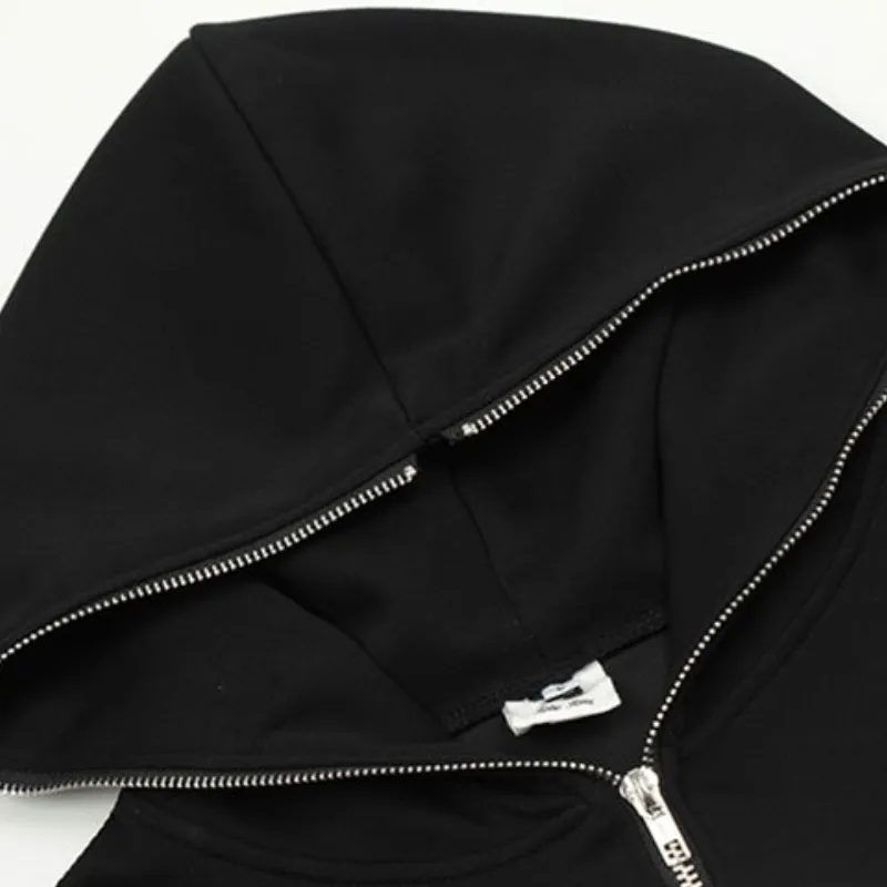 Loose Skull Print Hoodie Jacket-3