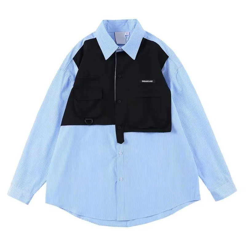 Fake Two-Piece Long-Sleeved Shirt - POIZON