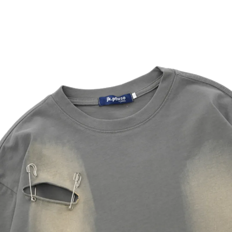 Retro High Street Ripped Long sleeved T shirt-2