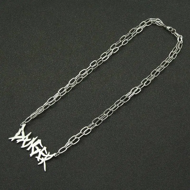 Retro Letter Splicing Necklace-2