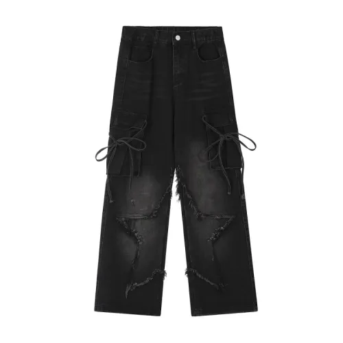 Retro Workwear Wide-Leg Trousers