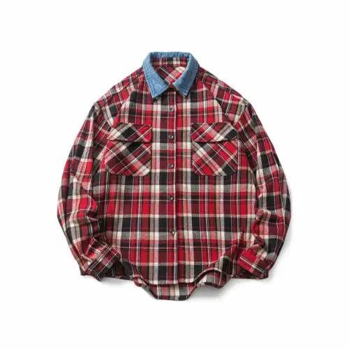 Fashion Red Plaid Long Sleeve Shirt