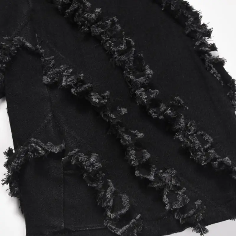 New Deconstructed Fur Edge Niche Design Jeans-5