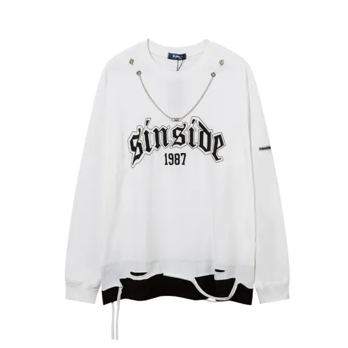 Letter Embroidered Zipper Sweatshirt