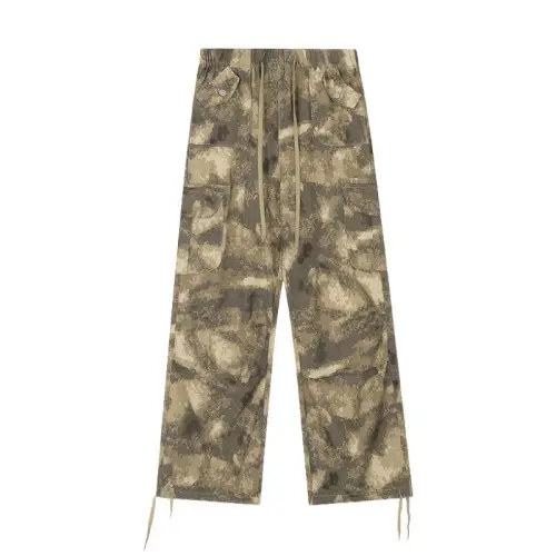 Camouflage Splash Ink Relaxed Loose Wide Leg Denim Pants