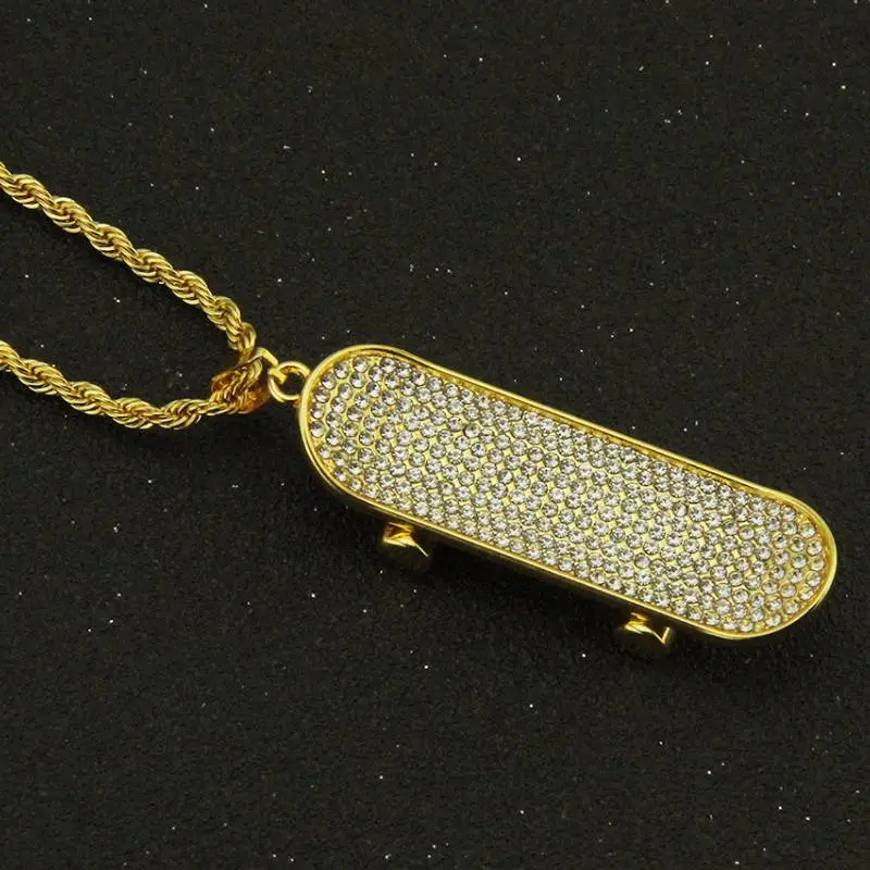 Skateboard Pendant Necklace-3