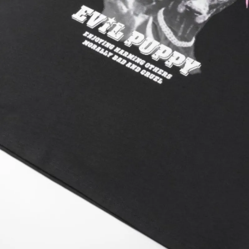 Casual Flame Letter Print T Shirt-9