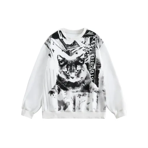 High Street Graffiti Print Round Neck Sweatshirt