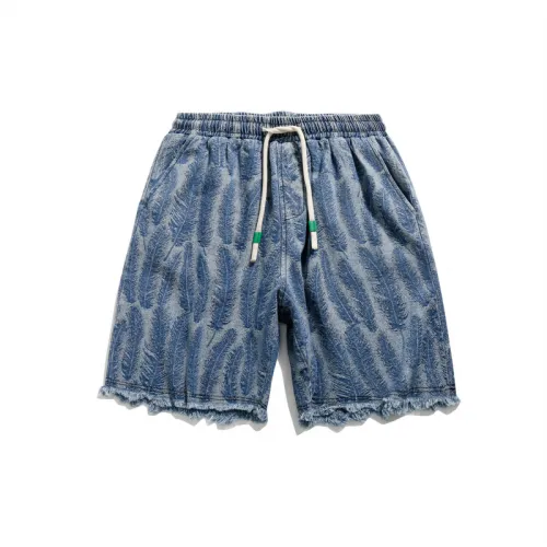 Casual Trendy Feather Print Shorts