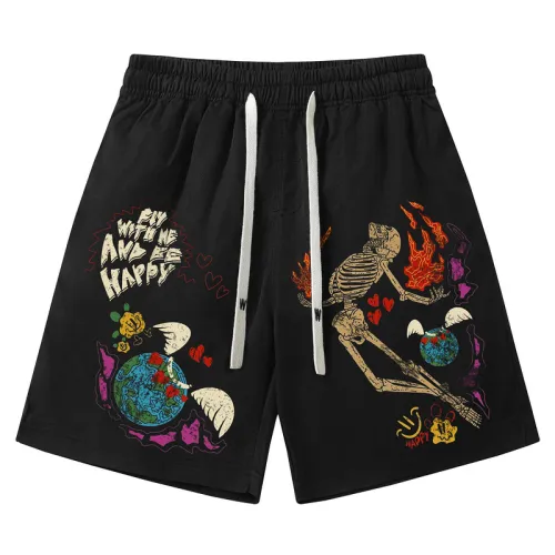 Casual Skull Flame Shorts