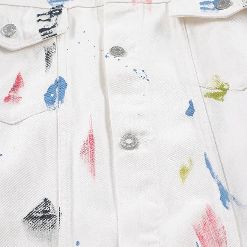 Loose Multi Pocket Splash Ink Cardigan Loose Shirt-6