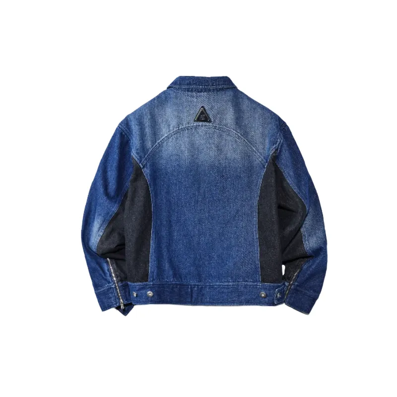 Blue Patchwork Denim Jacket-1