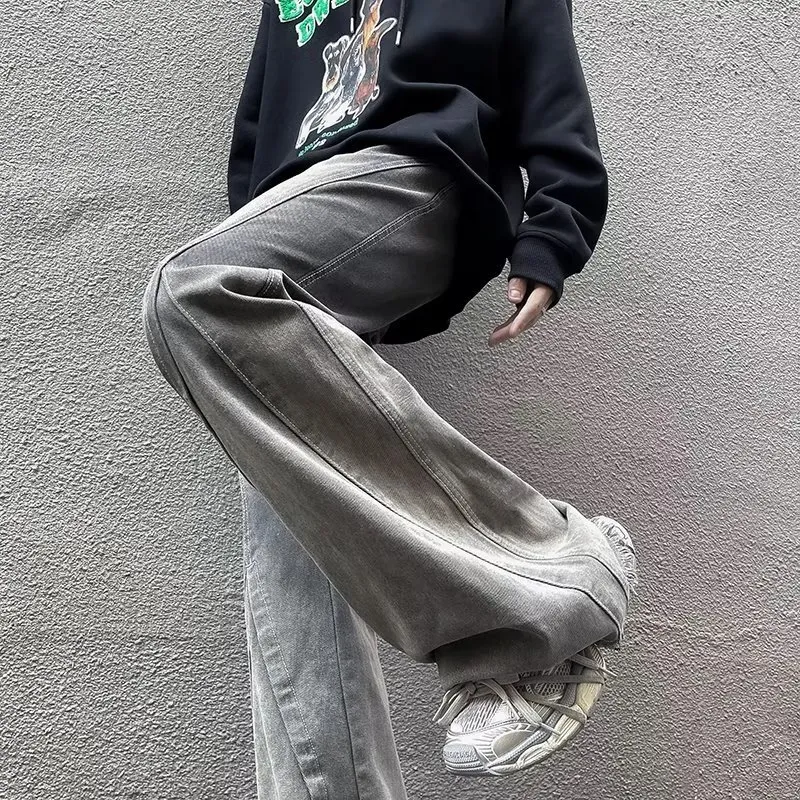 Retro Raw Edge Gradient Jeans-4