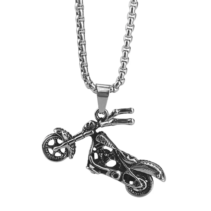 Stainless Steel Motorcycle Necklace-2
